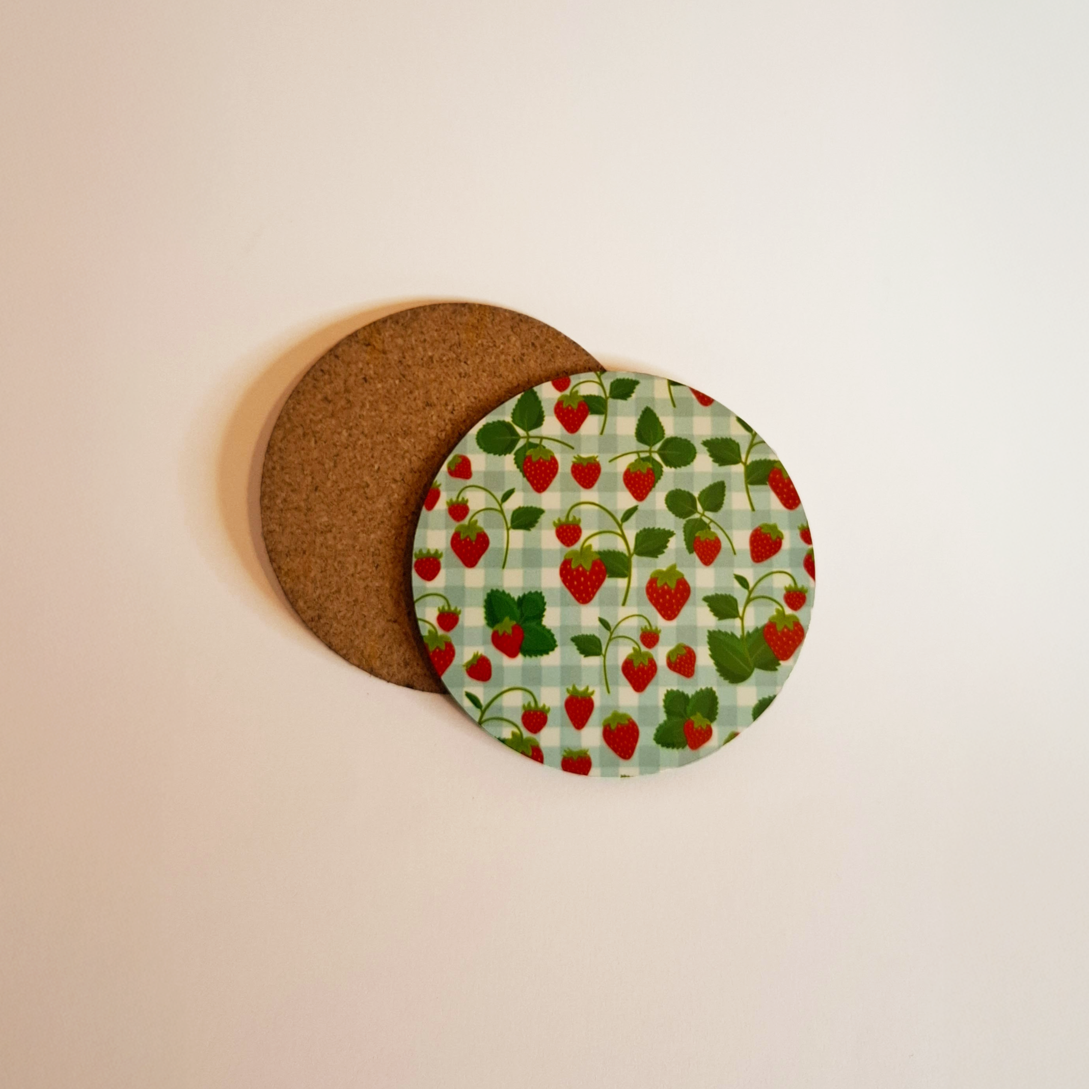Strawberry Picnic Circular Coaster