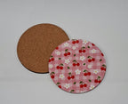 Cherry Bloom Picnic Mug and Circular Coaster Set
