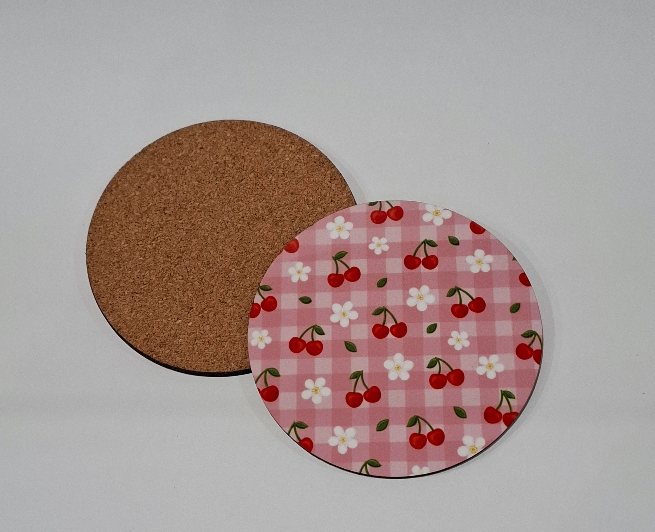 Cherry Bloom Picnic Mug and Circular Coaster Set
