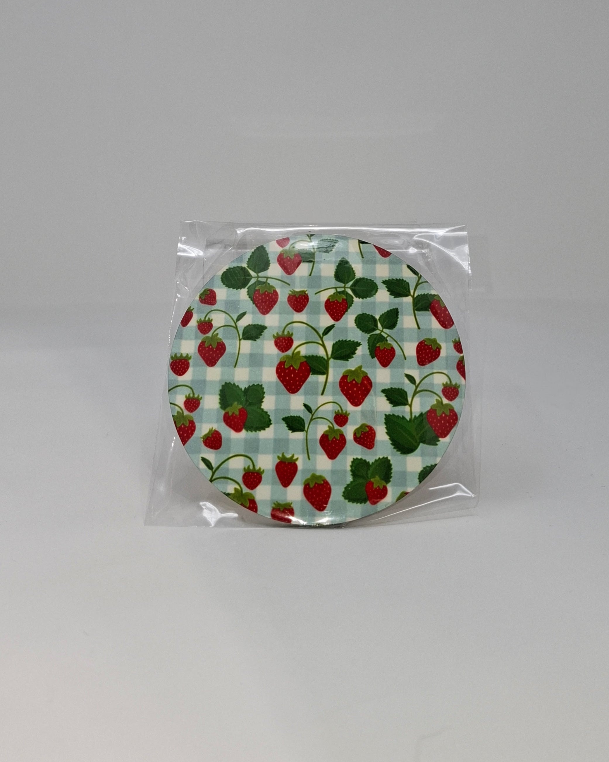 Strawberry Picnic Circular Coaster