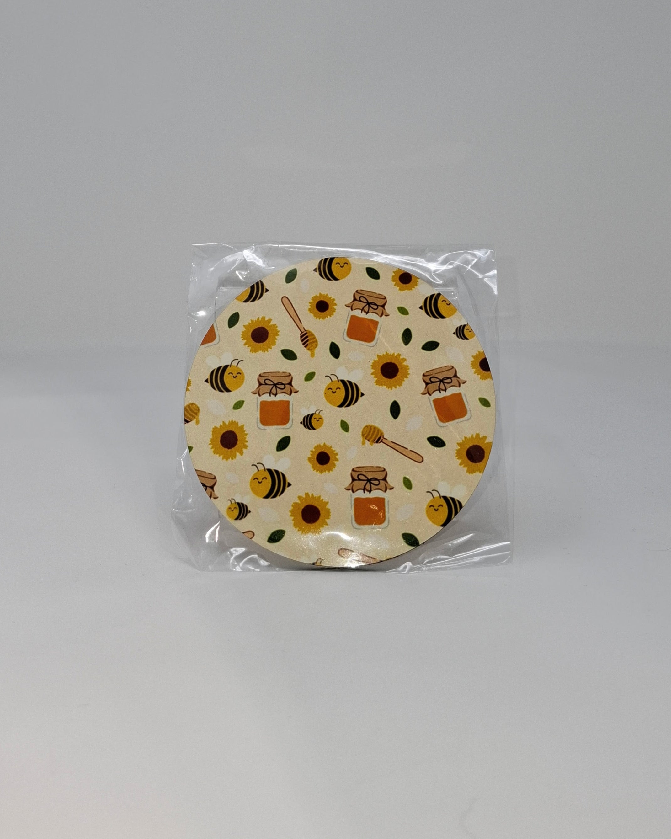 Yellow Bee Circular Coaster