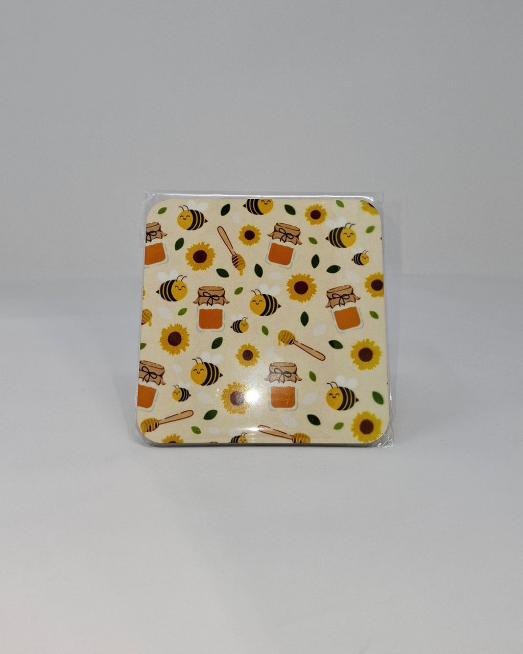 Yellow Bee Square Coaster