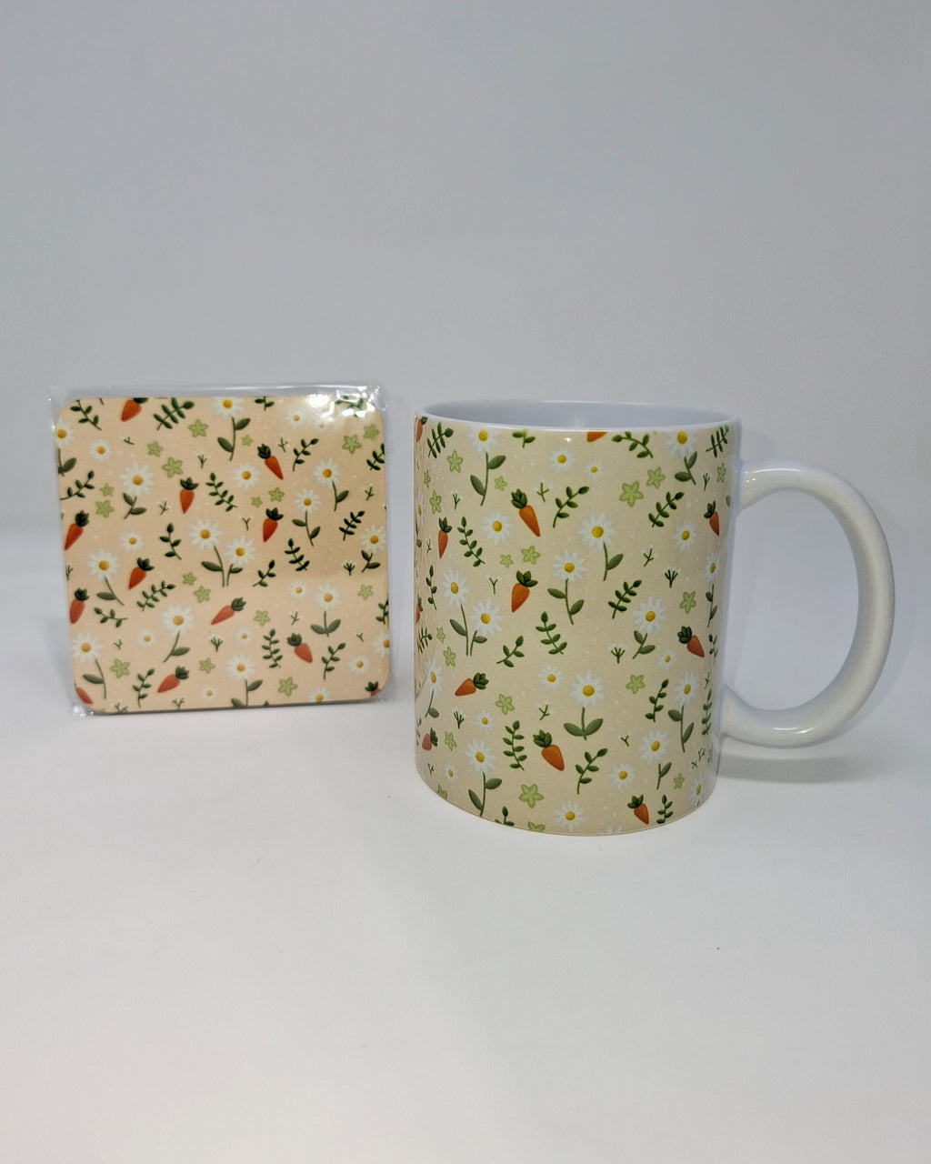 Carrot Mug and Square Coaster Set