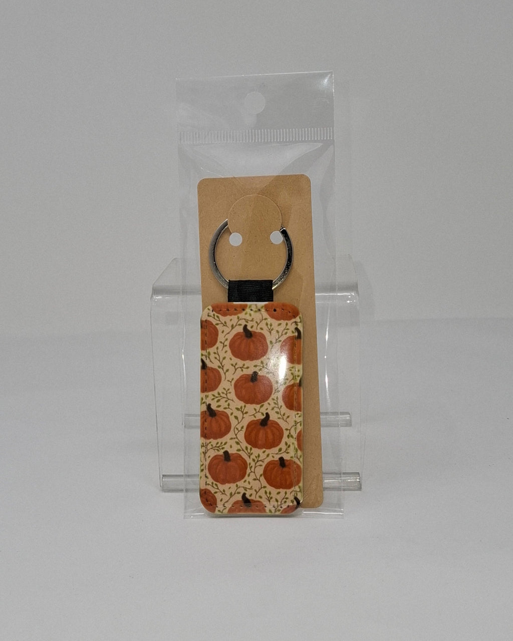 Pumpkin with Vines Rectangular Keychain