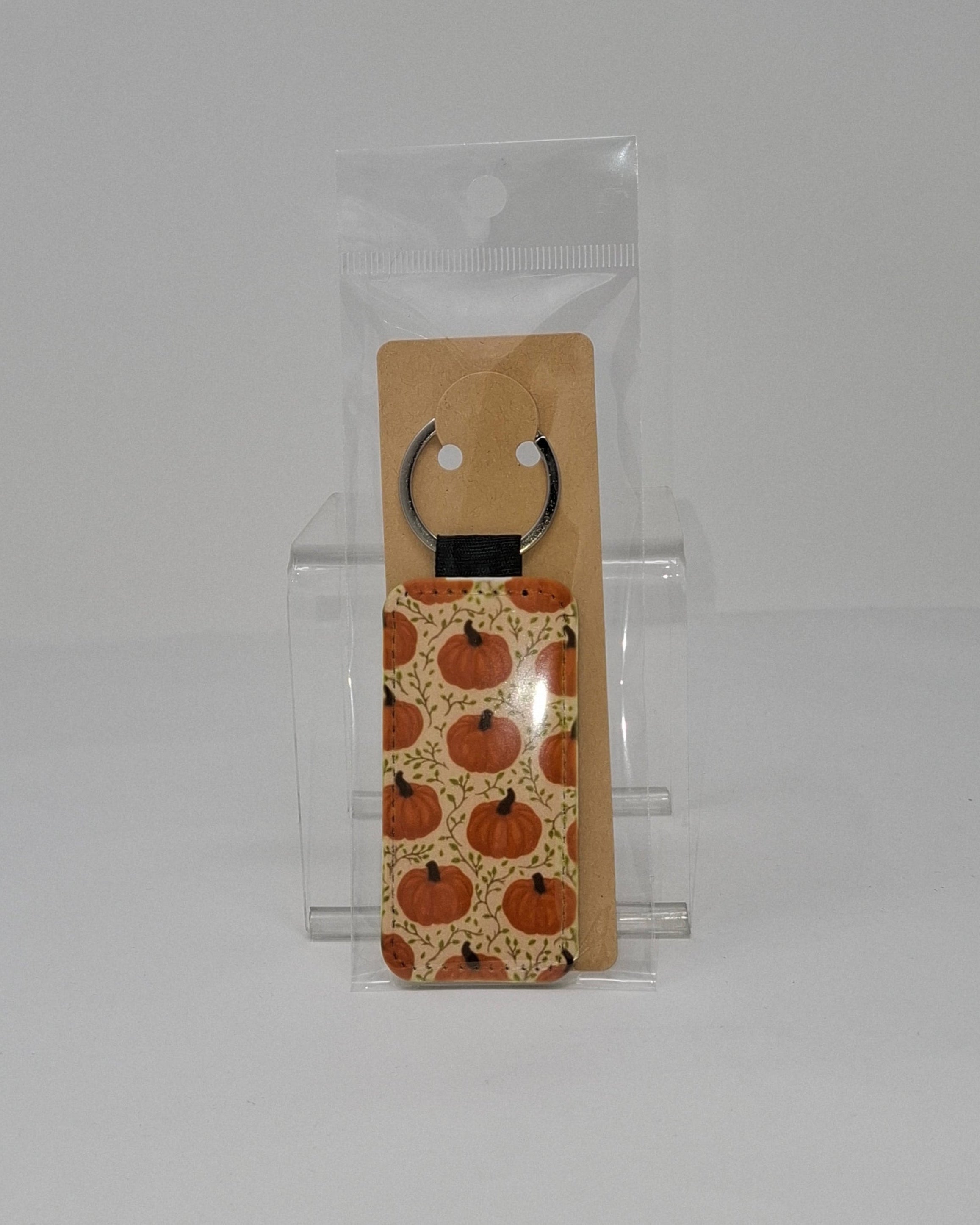 Pumpkin with Vines Rectangular Keychain