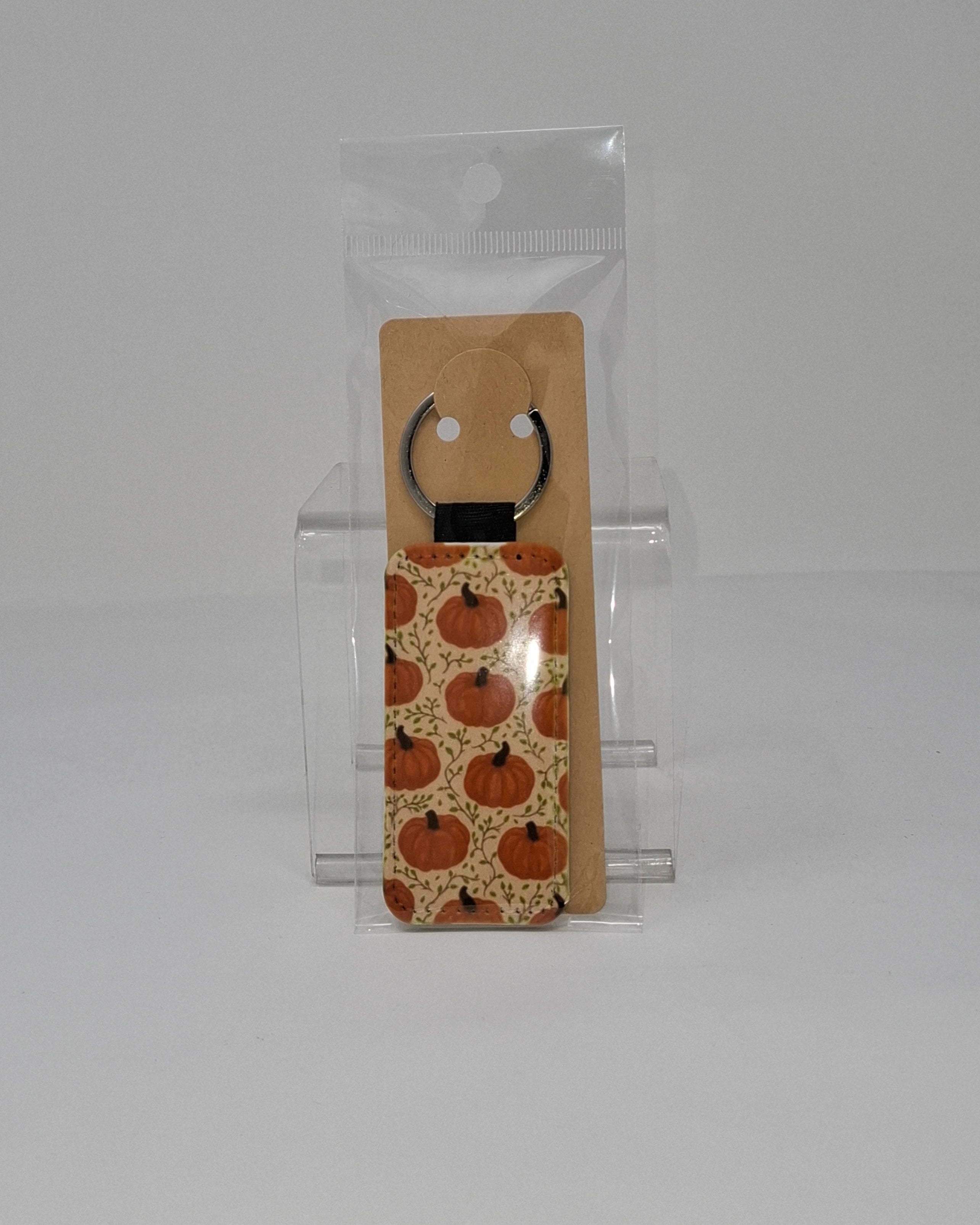 Pumpkin with Vines Rectangular Keychain