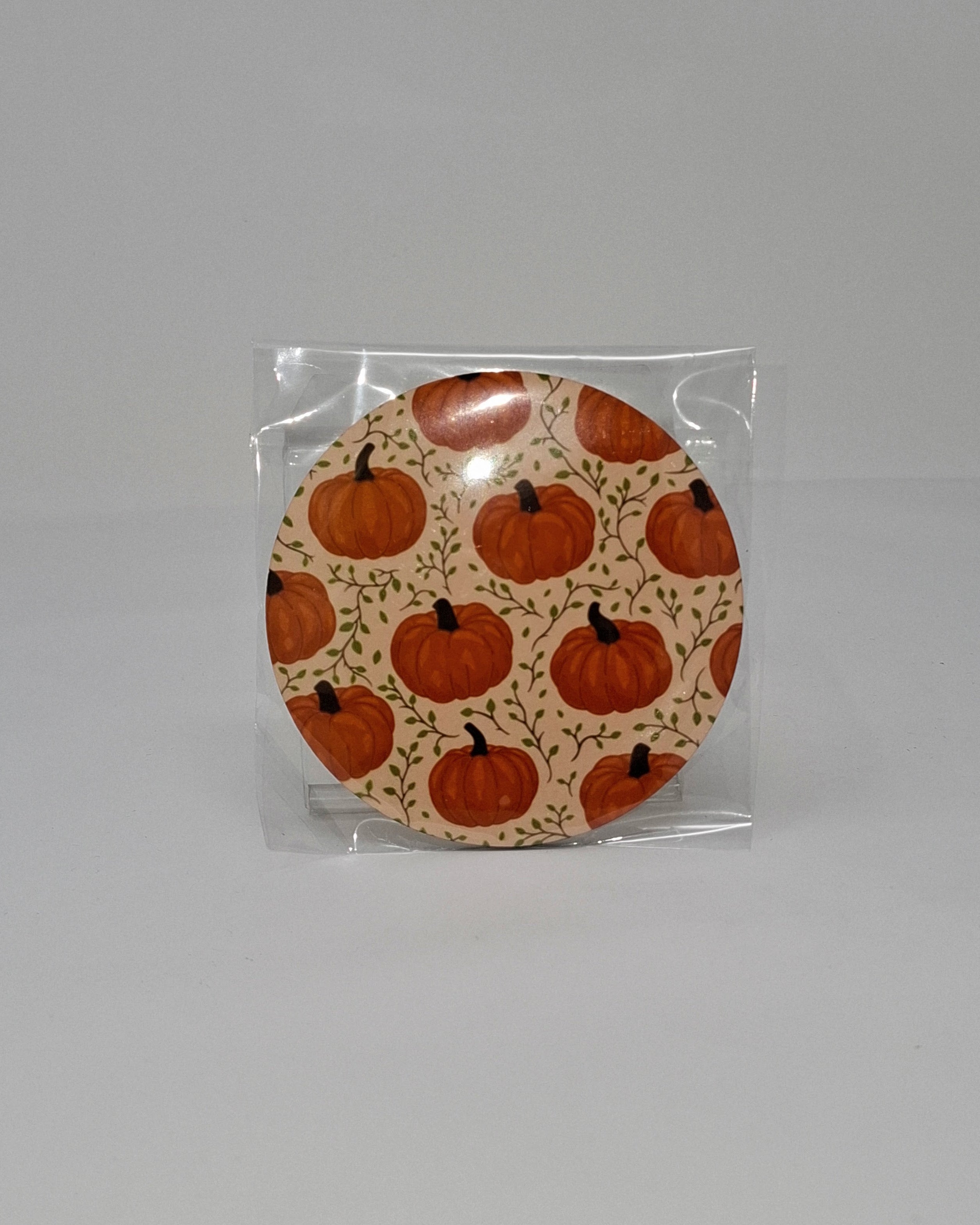 Pumpkin with Vines Circular Coaster