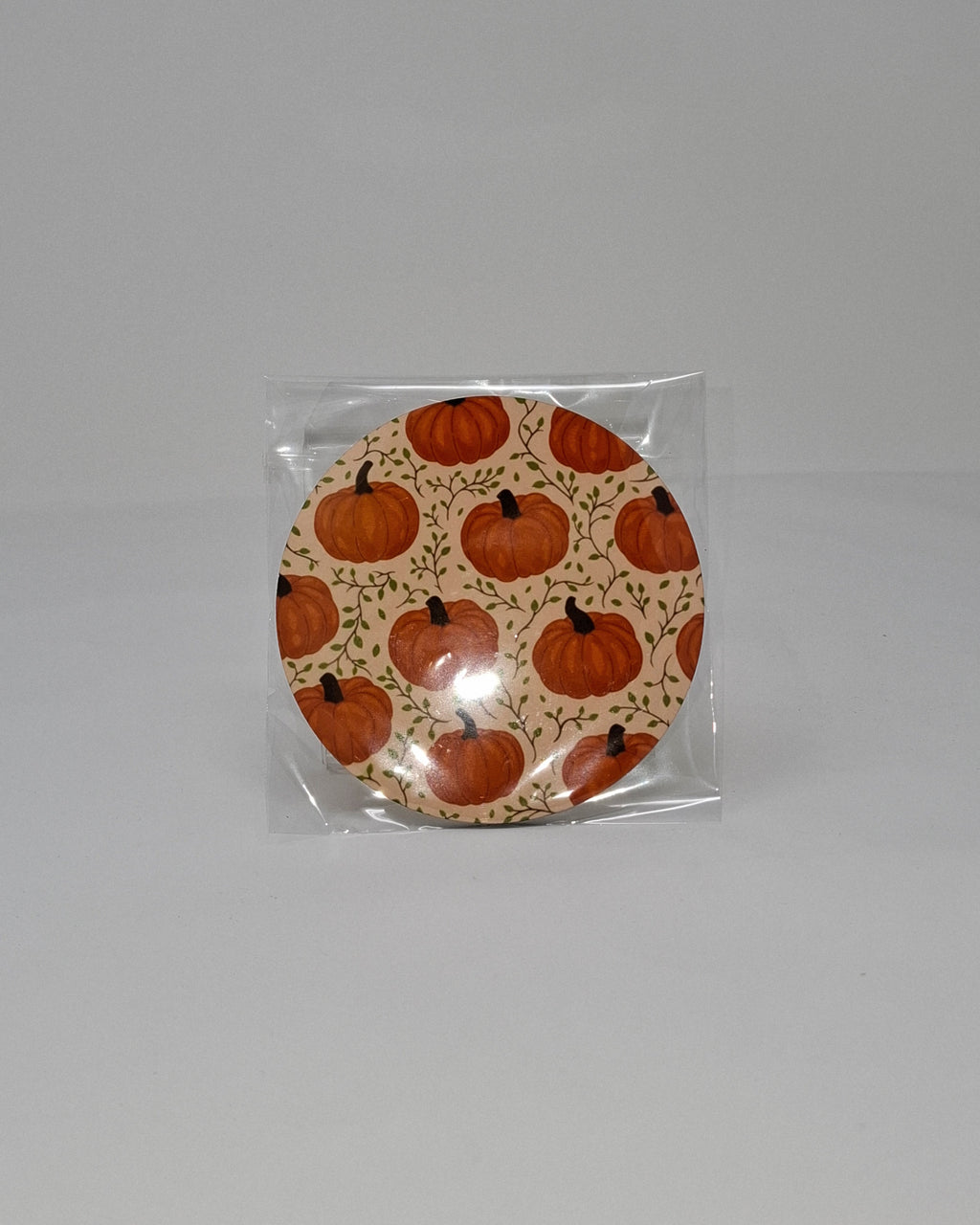 Pumpkin with Vines Circular Coaster