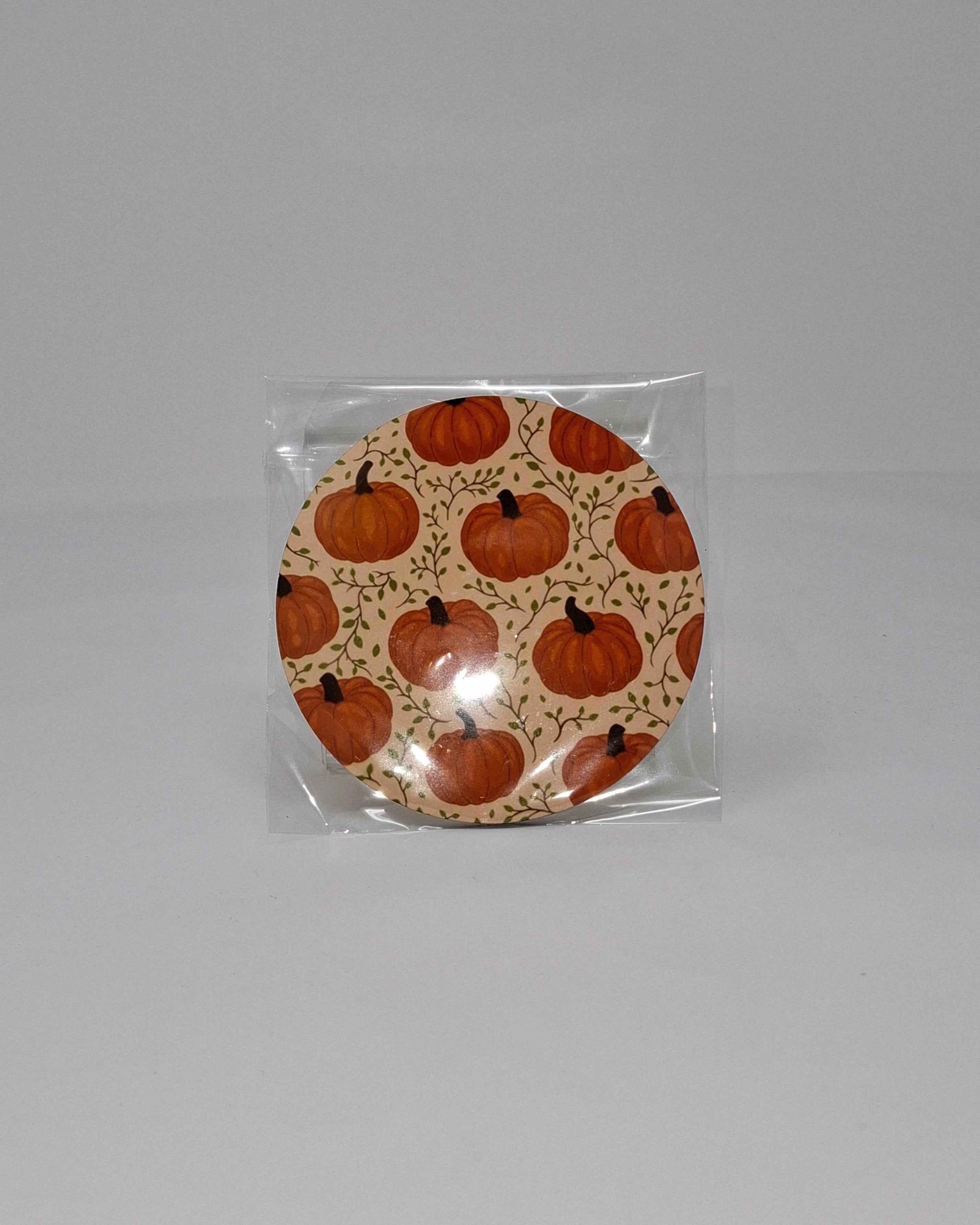 Pumpkin with Vines Circular Coaster