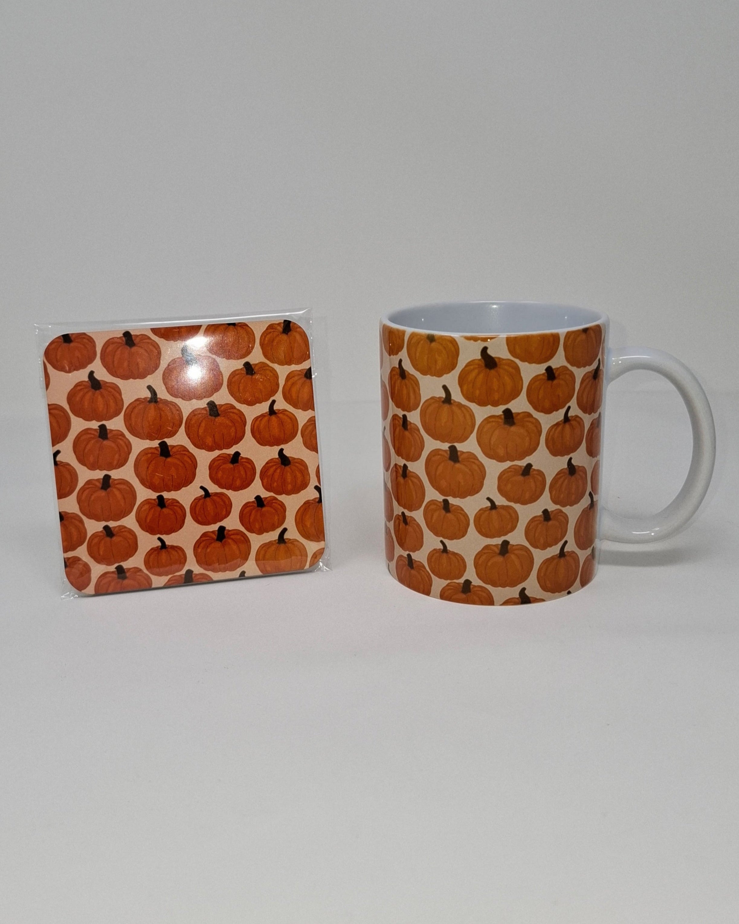 Pumpkin Mug and Square Coaster Set
