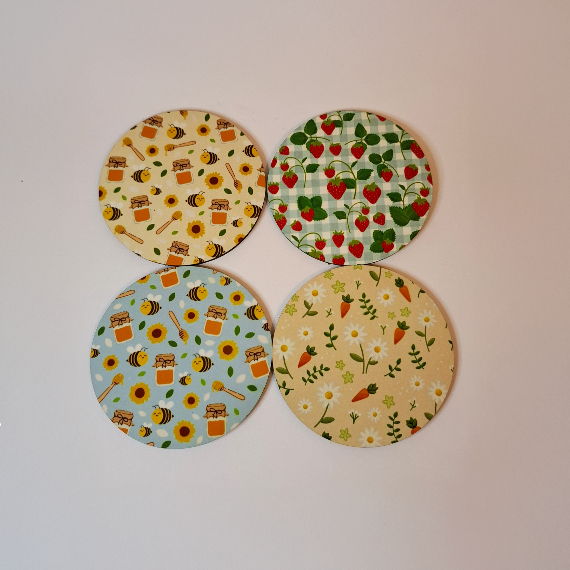 Strawberry Picnic Circular Coaster