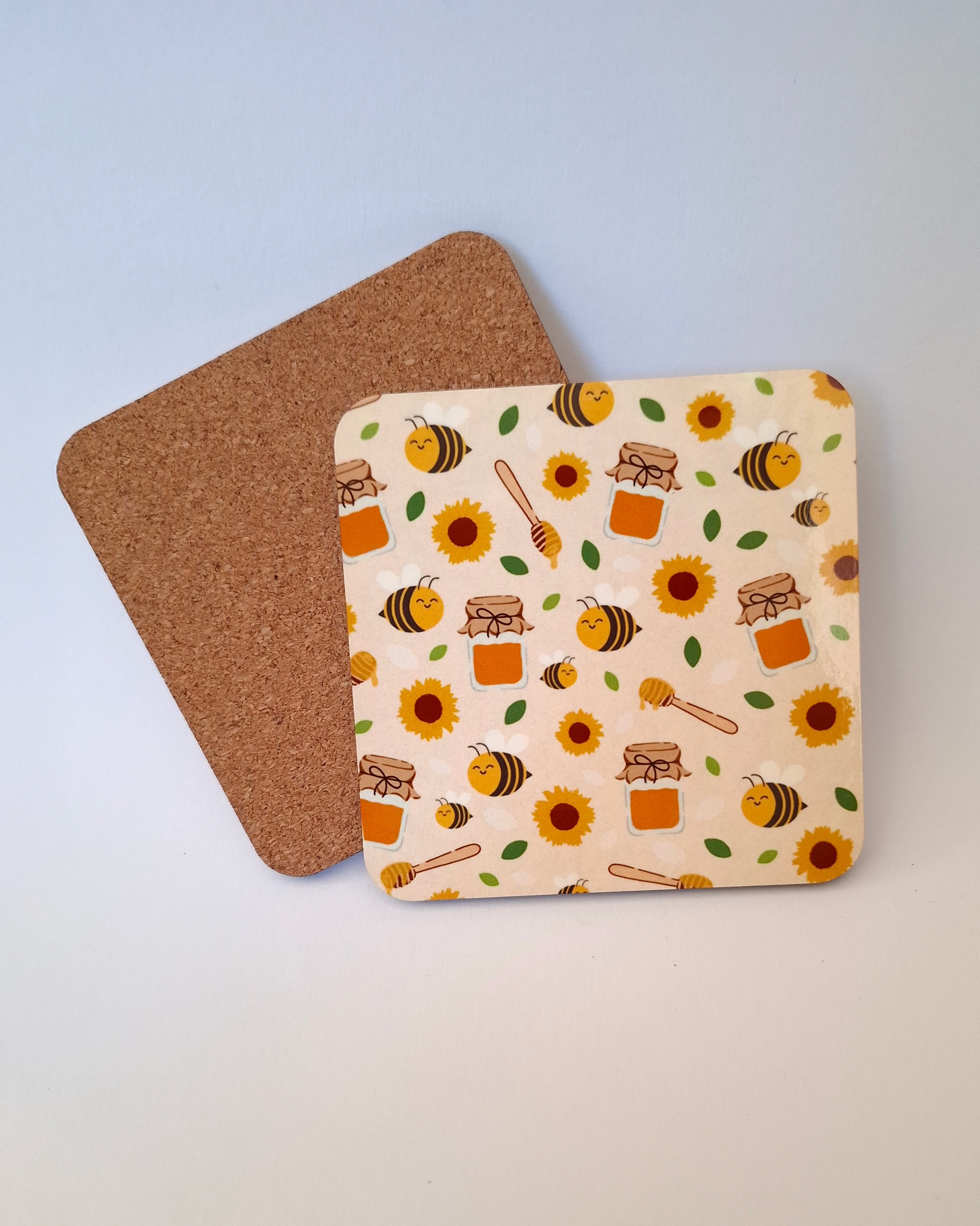 Yellow Bee Square Coaster
