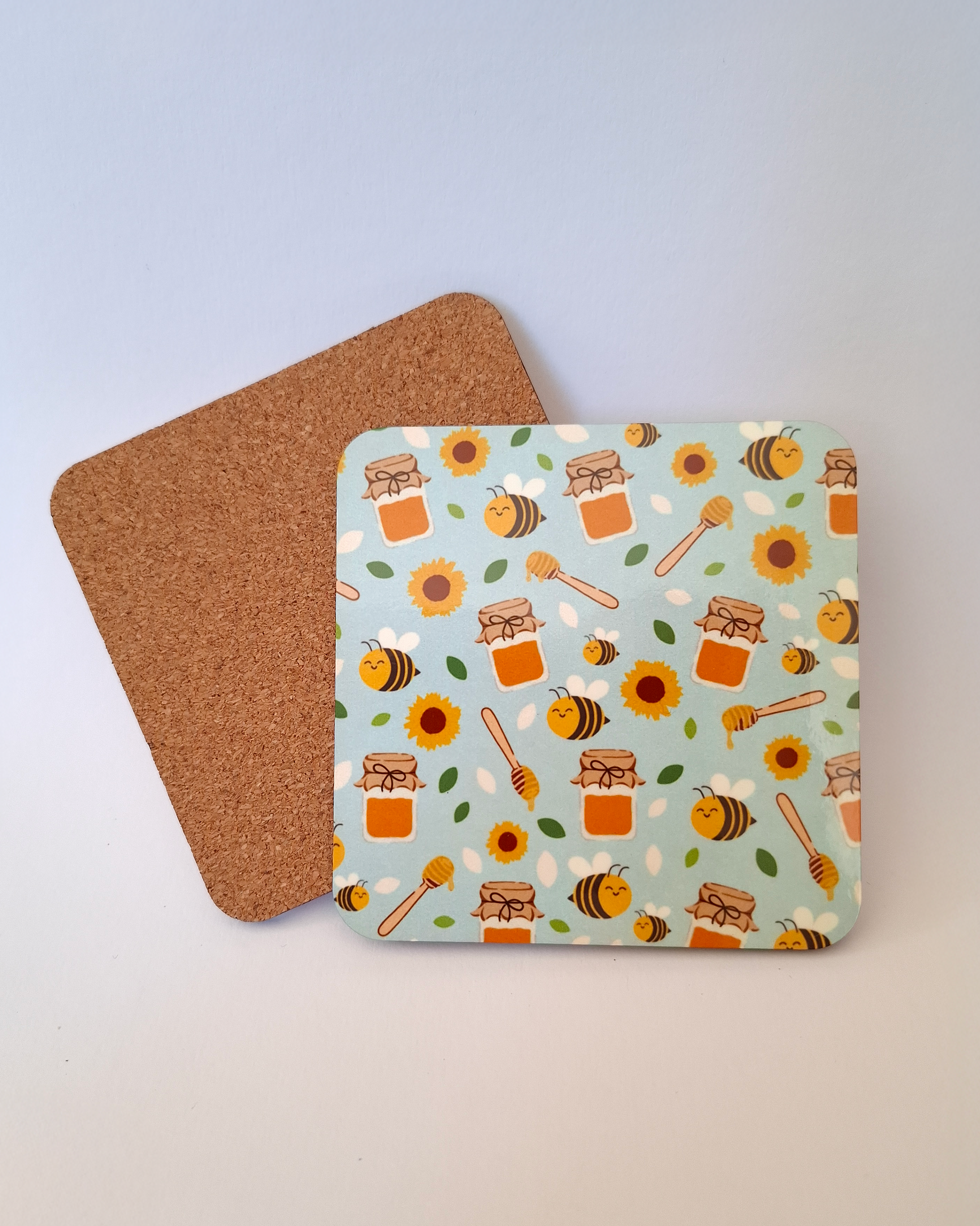 Blue Bee Square Coaster