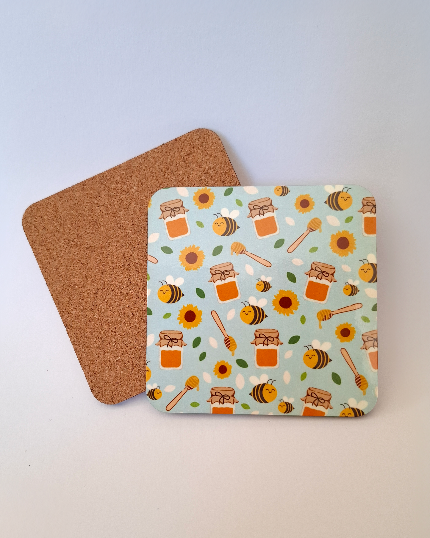 Blue Bee Mug and Coaster Set