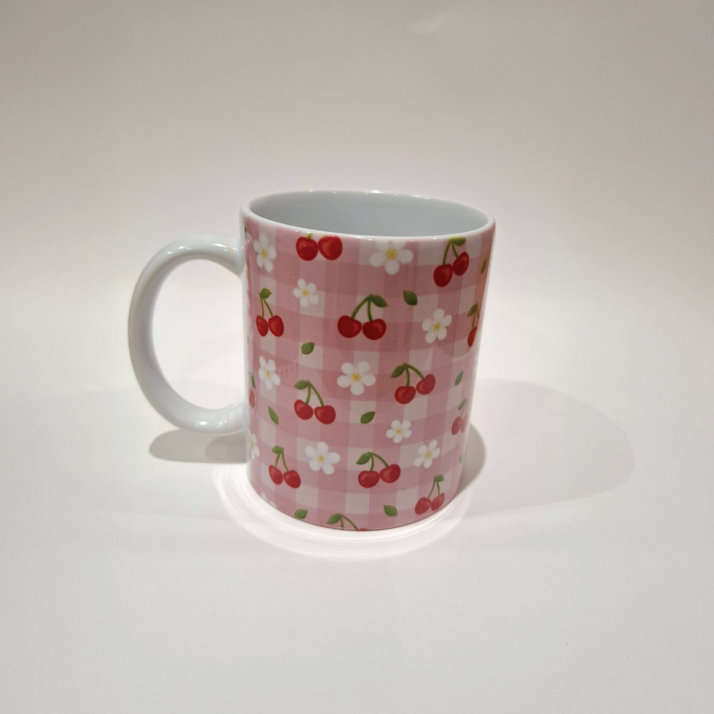 Cherry Bloom Picnic Mug and Square Coaster Set