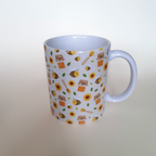 Yellow Bee Mug and Square Coaster Set