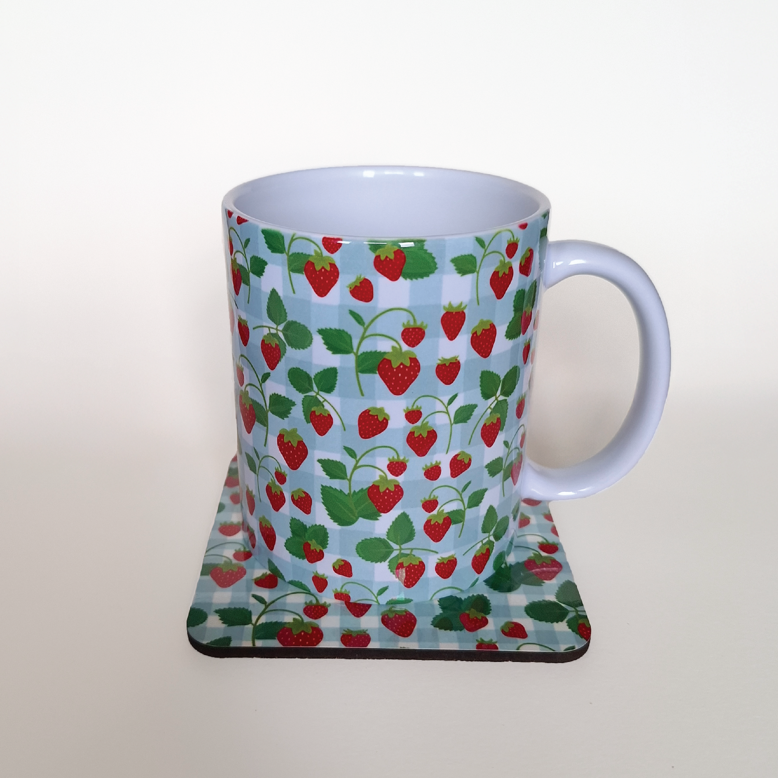 Strawberry Mug and Square Coaster Set