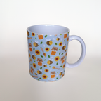 Blue Bee Mug and Square Coaster Set