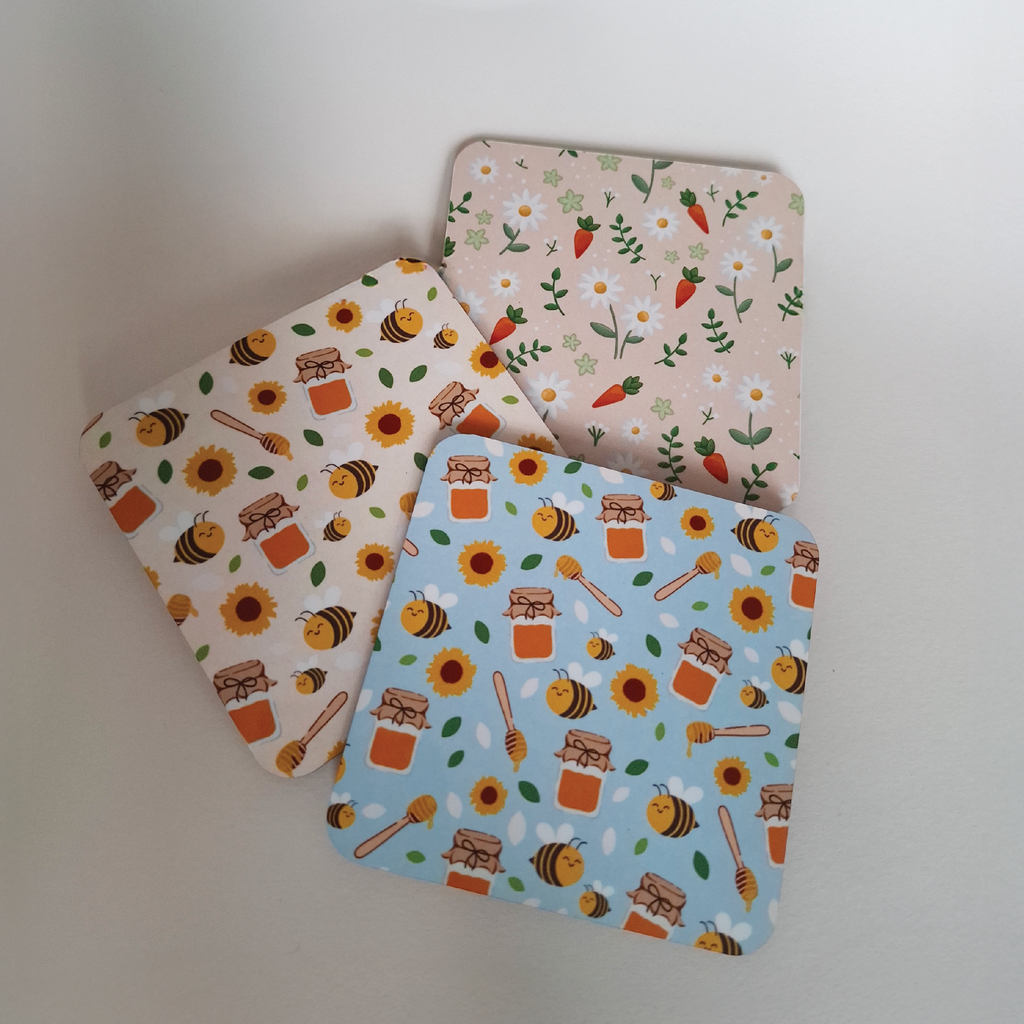 Strawberry Picnic Square Coaster
