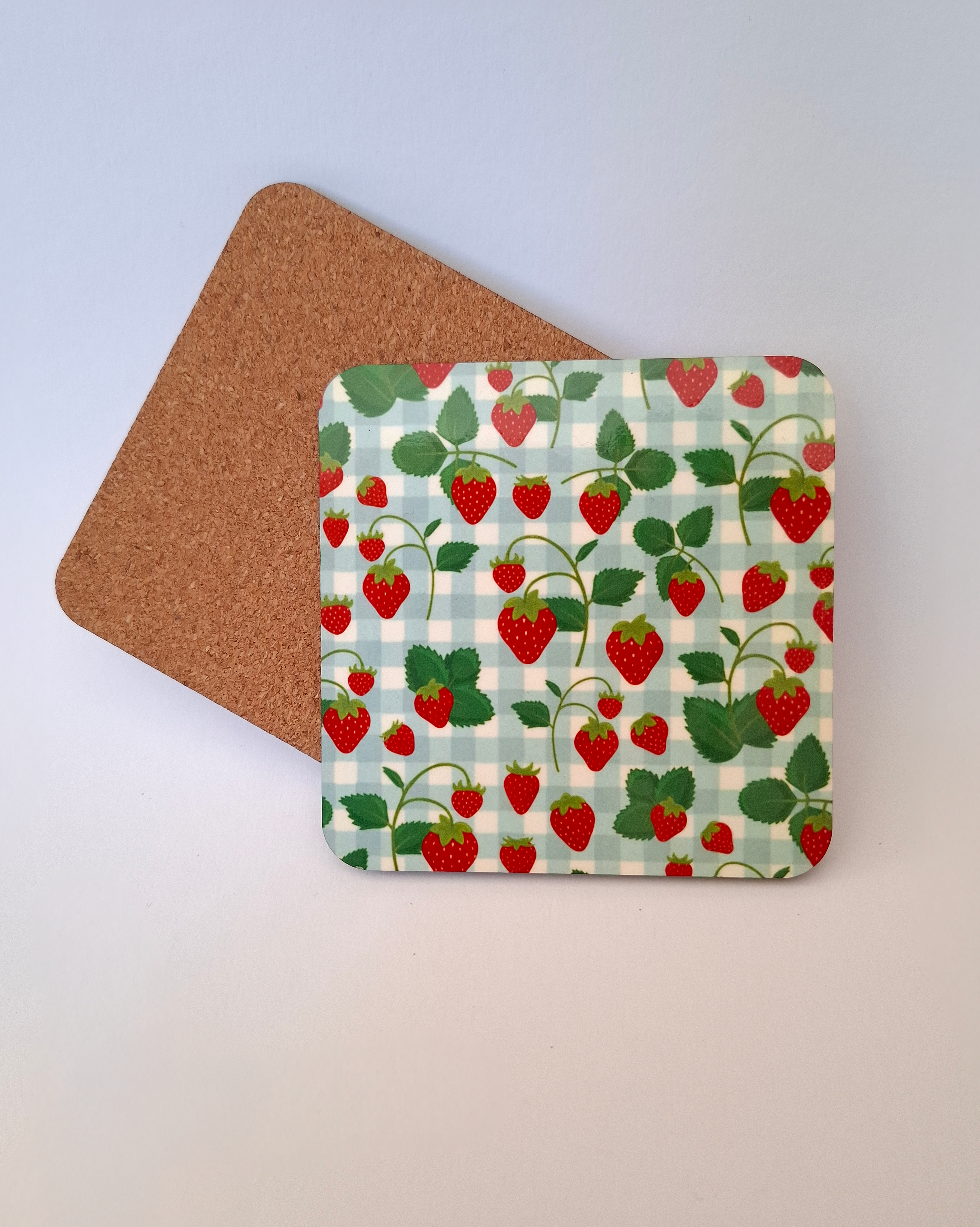 Strawberry Picnic Square Coaster