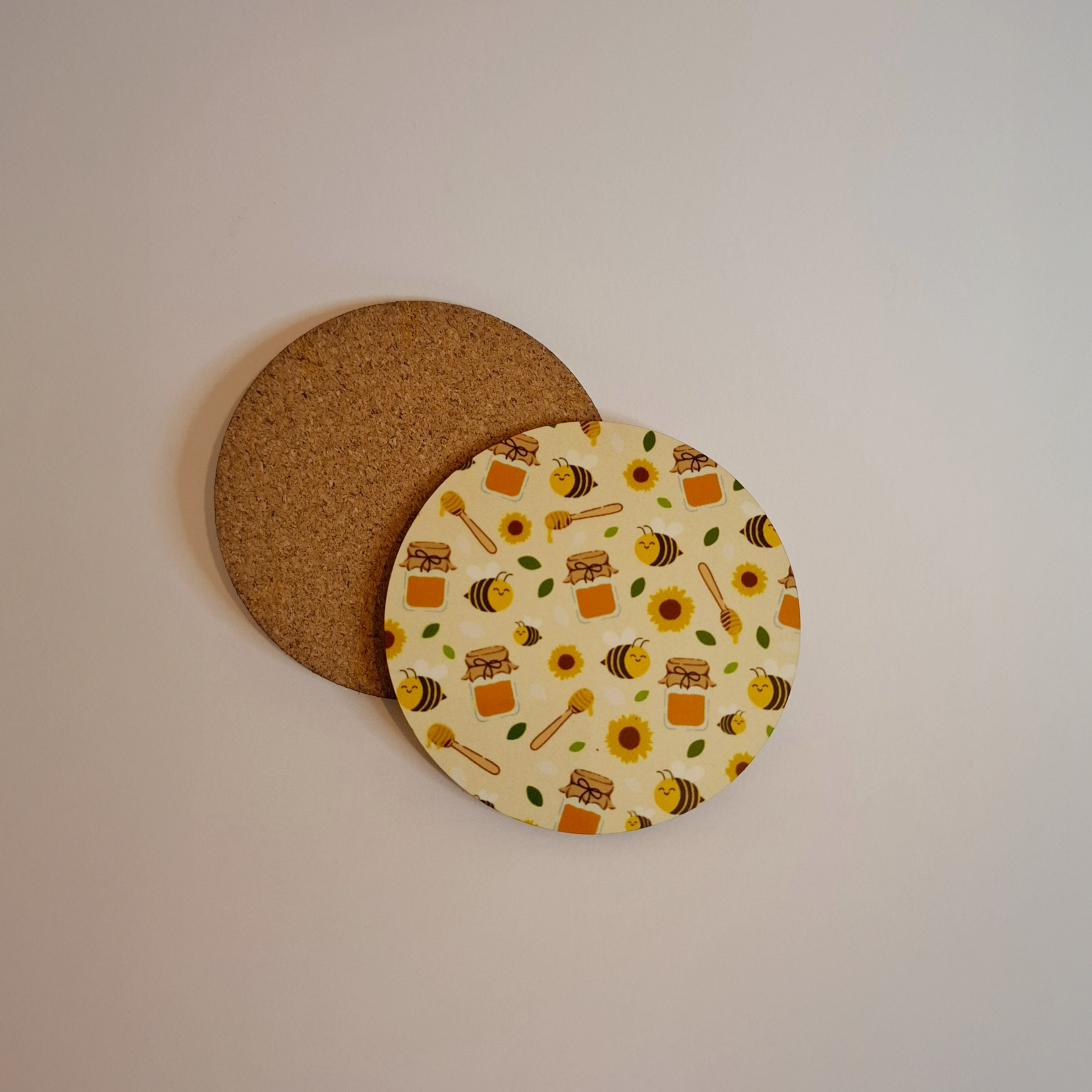 Yellow Bee Circular Coaster